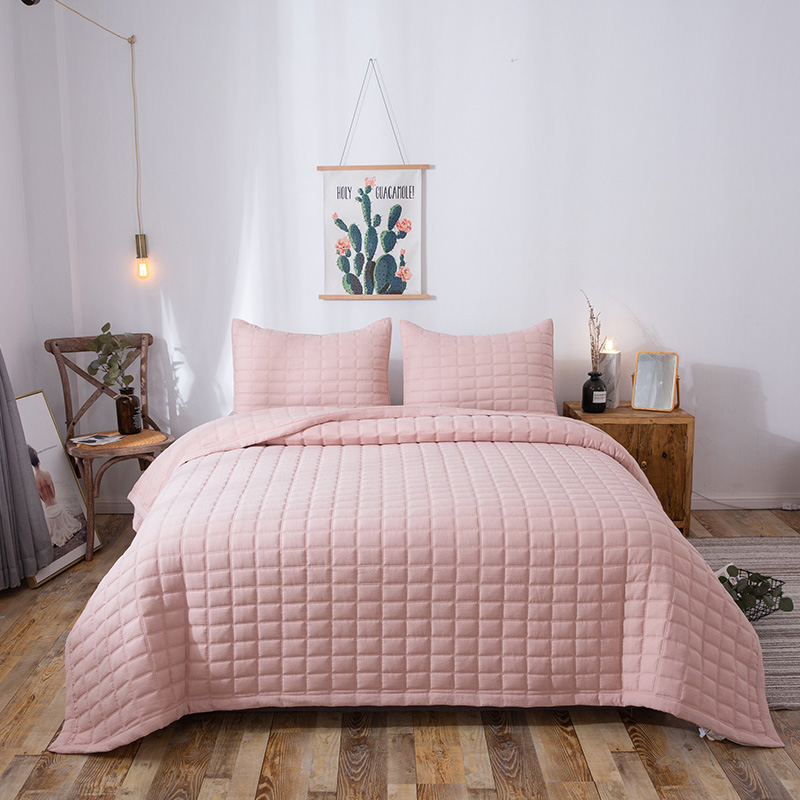 pink enzyme washed quilt