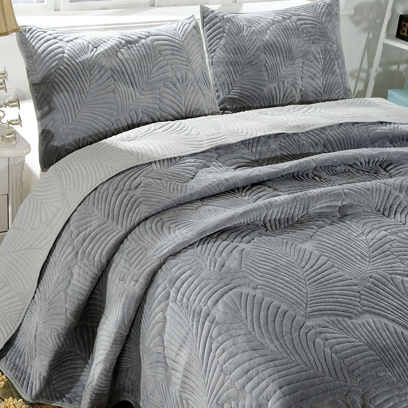 velvet embroidery quilts bedspread