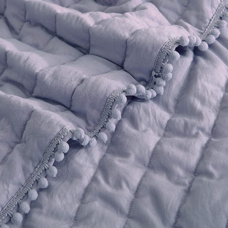 quilted bedspread pompom bedspread
