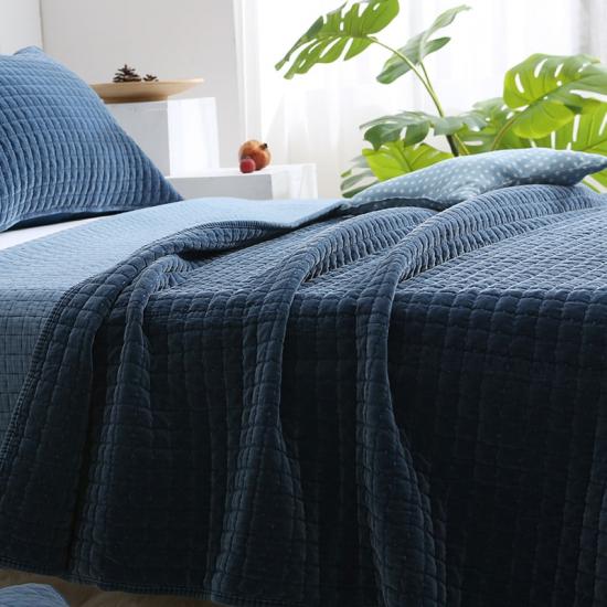 solid flannel quilted bedding set